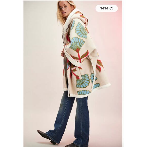 Free People Granada Jacquard Cardi Coat XS/S NWT - Picture 1 of 6